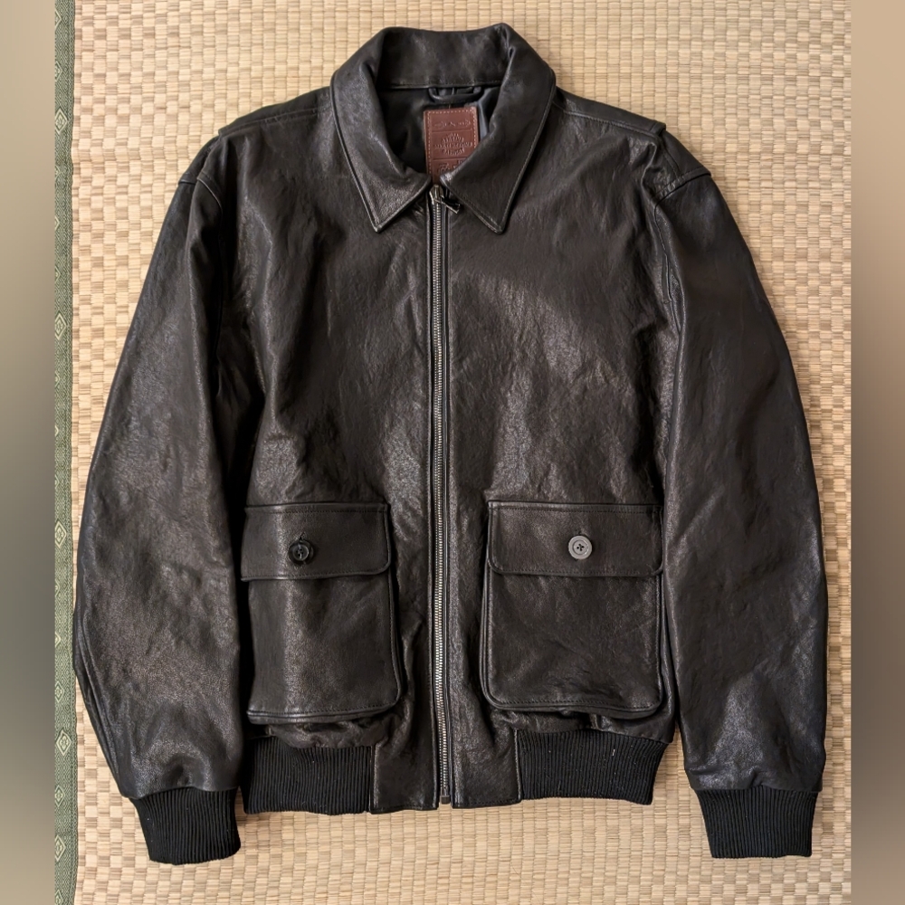 NWOT Bradley Mountain G-1 Leather Bomber Jacket Black Made in USA